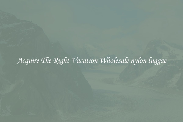 Acquire The Right Vacation Wholesale nylon luggae