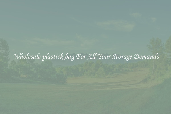 Wholesale plastick bag For All Your Storage Demands