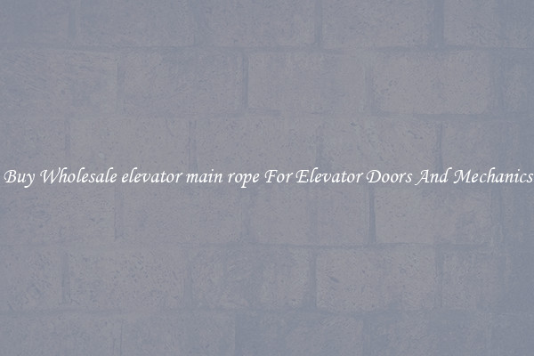 Buy Wholesale elevator main rope For Elevator Doors And Mechanics