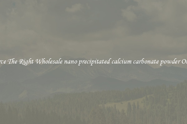 Source The Right Wholesale nano precipitated calcium carbonate powder Online