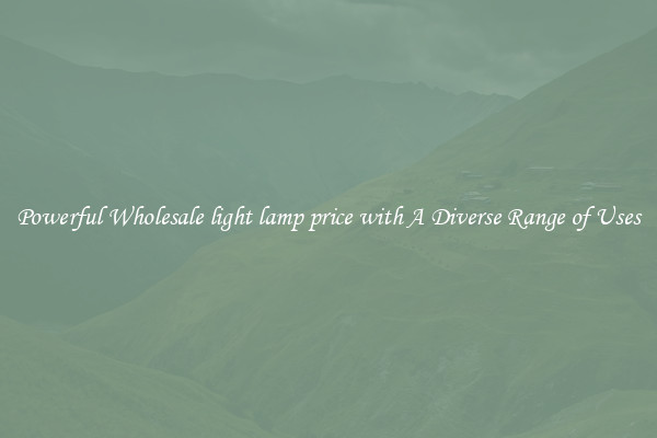Powerful Wholesale light lamp price with A Diverse Range of Uses