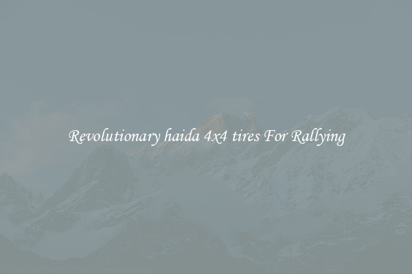 Revolutionary haida 4x4 tires For Rallying
